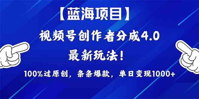 （9777期）2024蓝海项目视频号，最新方法， 100%过原创，条条爆款，单日变现1K+，…-聚宝盆-全网首发高质量项目输出