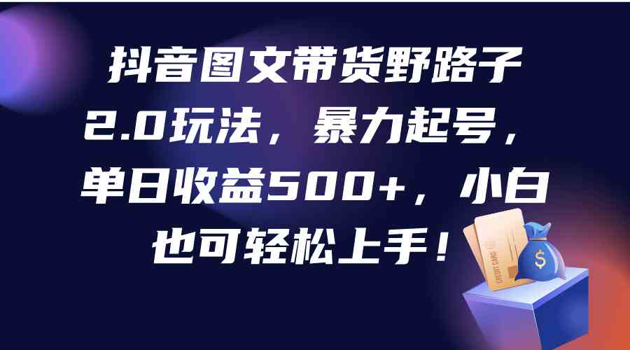 (9790期)抖音图文带货野路子2.0玩法,暴力起号,单日收益500+,小白也可轻松上手!-聚宝盆-全网首发高质量项目输出