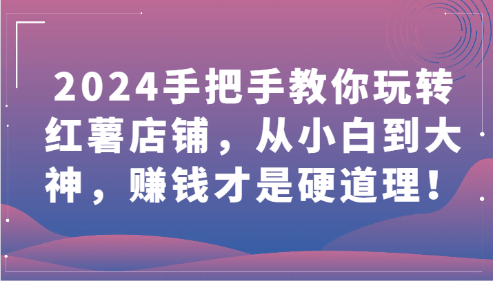 2024手把手教你玩转红薯店铺,从小白到大神,赚钱才是硬道理!-聚宝盆-全网首发高质量项目输出