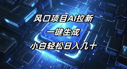 风口项目AI拉新，一键生成，小白轻松日入几十-聚宝盆-全网首发高质量项目输出