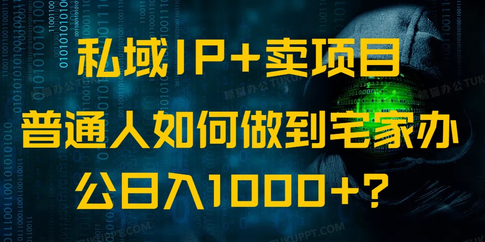 （14400期）私域IP+卖项目，普通人如何做到宅家办公实现日入1000+-测试测试