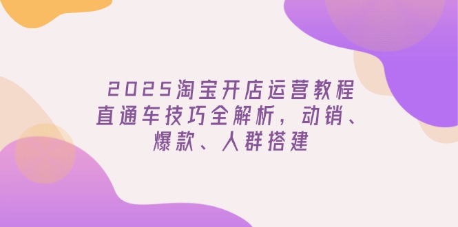 （14389期）2025淘宝开店运营教程更新，直通车技巧全解析，动销、爆款、人群搭建-测试测试