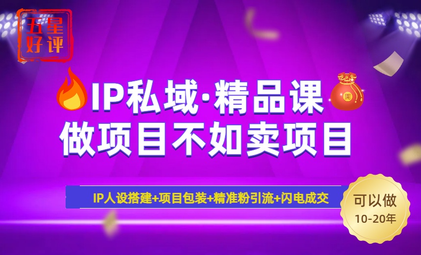 (14406期)2025年“IP私域·密训精品课”,日赚3000+小白避坑年赚百万,暴力引流...-测试测试